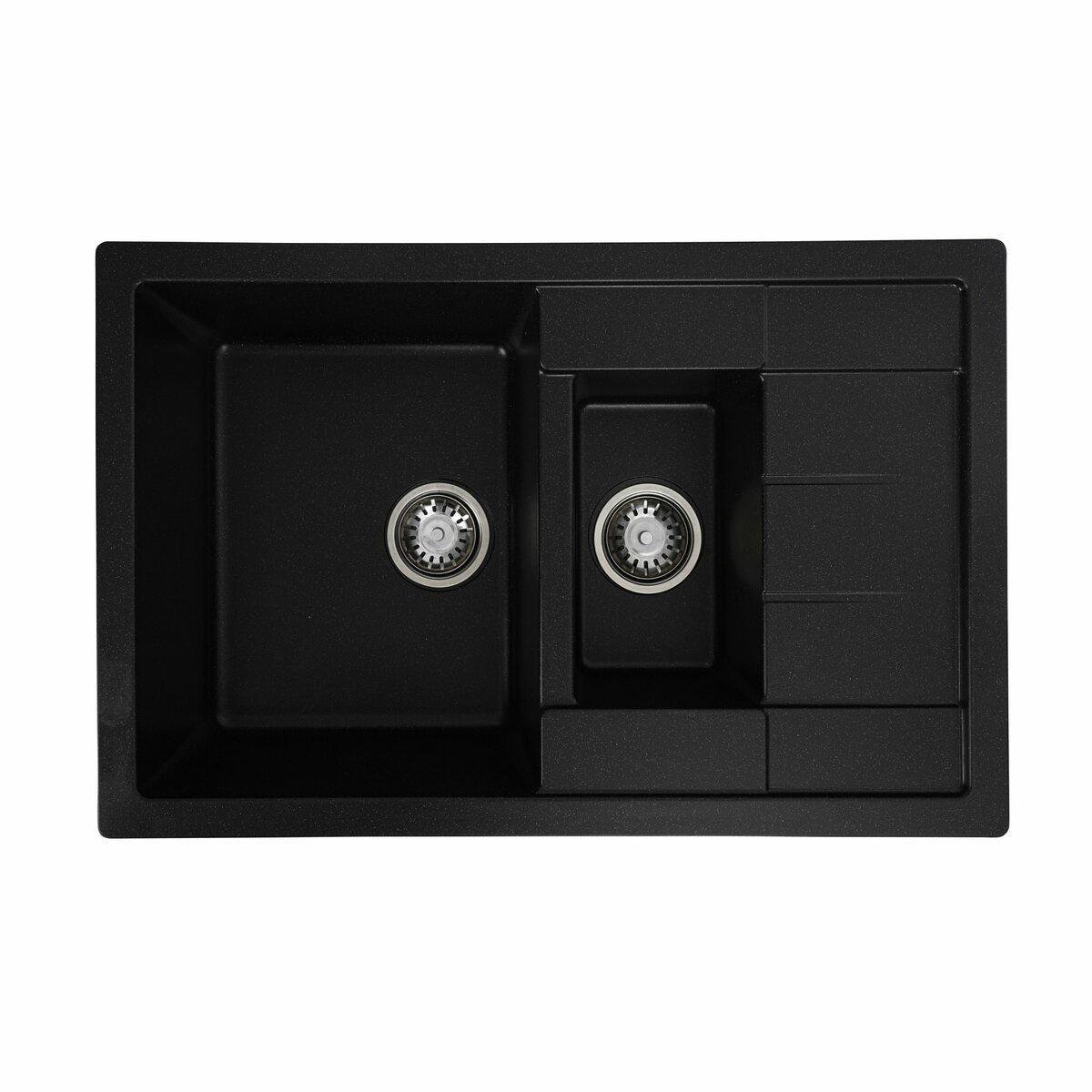 Мийка для кухні гранітна Platinum 7850W TOSKANA Чорний металік (SP000025178)