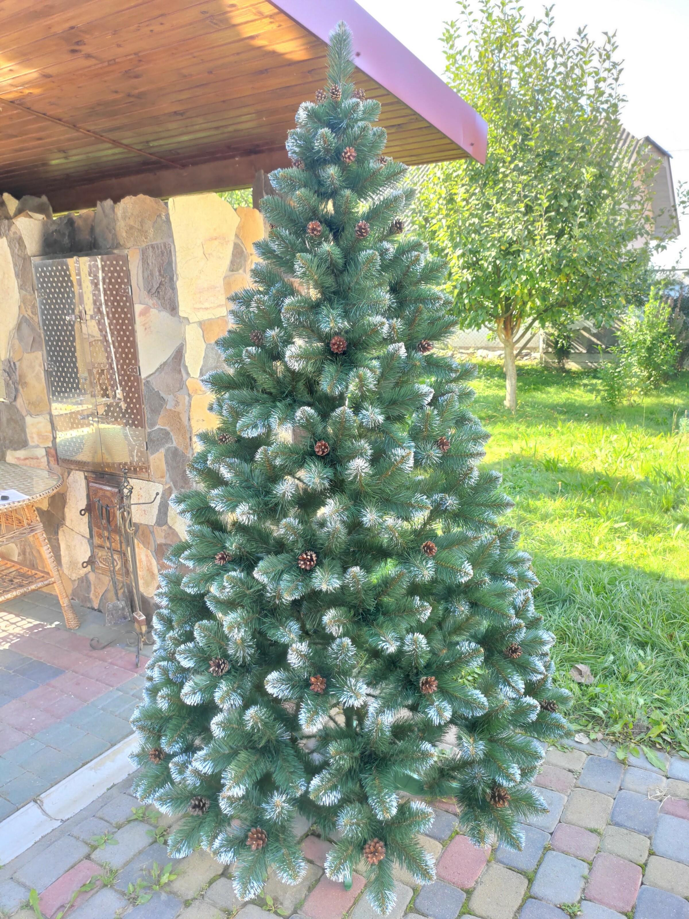 Ялинка штучна Хатинка Елітна з шишками та підставкою 2,50 м Зелений (Е 2,5) - фото 1 Ялинка штучна Хатинка Елітна з шишками та підставкою 2,50 м Зелений (Е 2,5) - фото 1