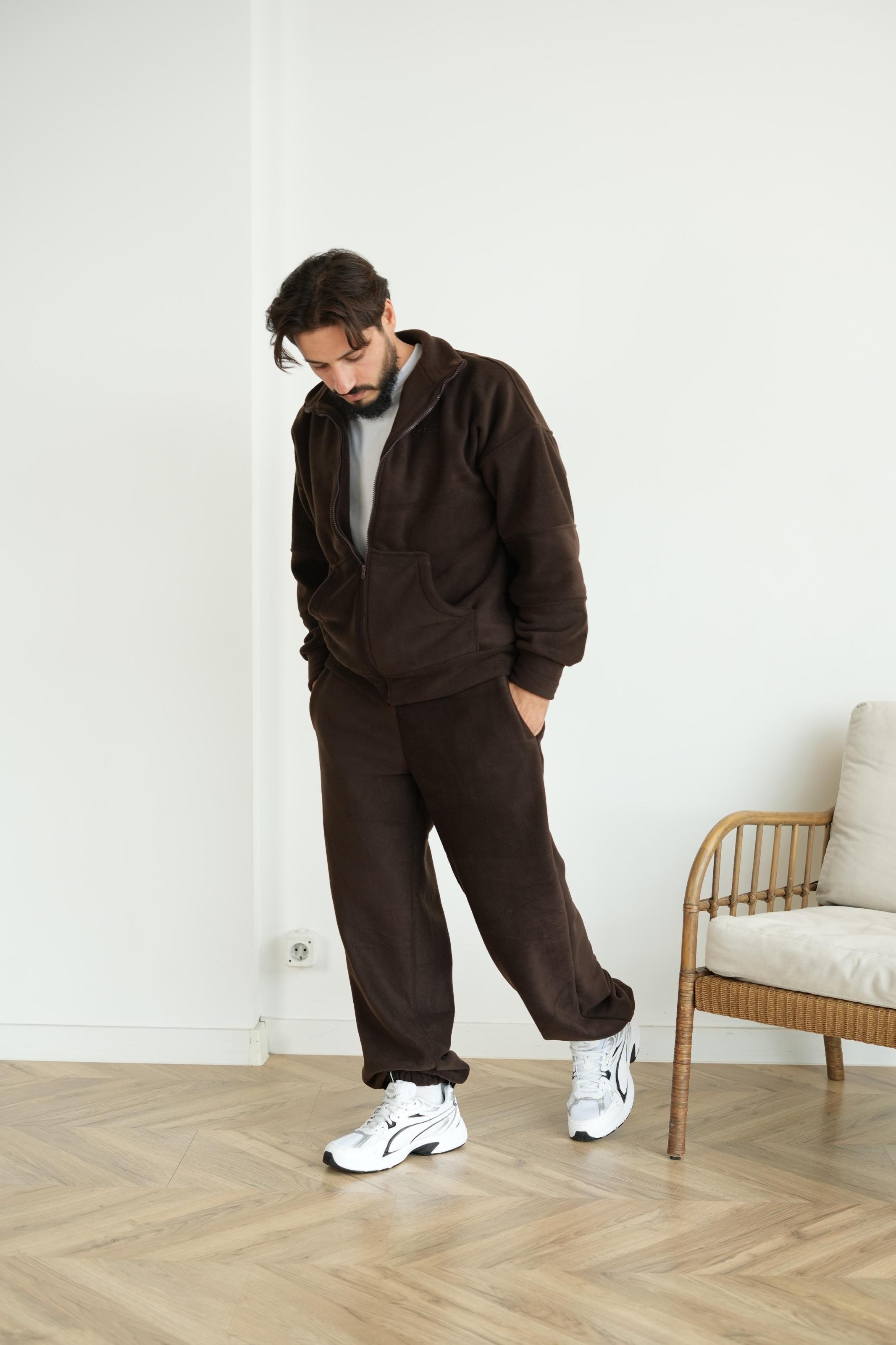 Костюм чоловічий флісовий CASUAL L/XL Шоколадний (10303LXLm) - фото 3 Костюм чоловічий флісовий CASUAL L/XL Шоколадний (10303LXLm) - фото 3