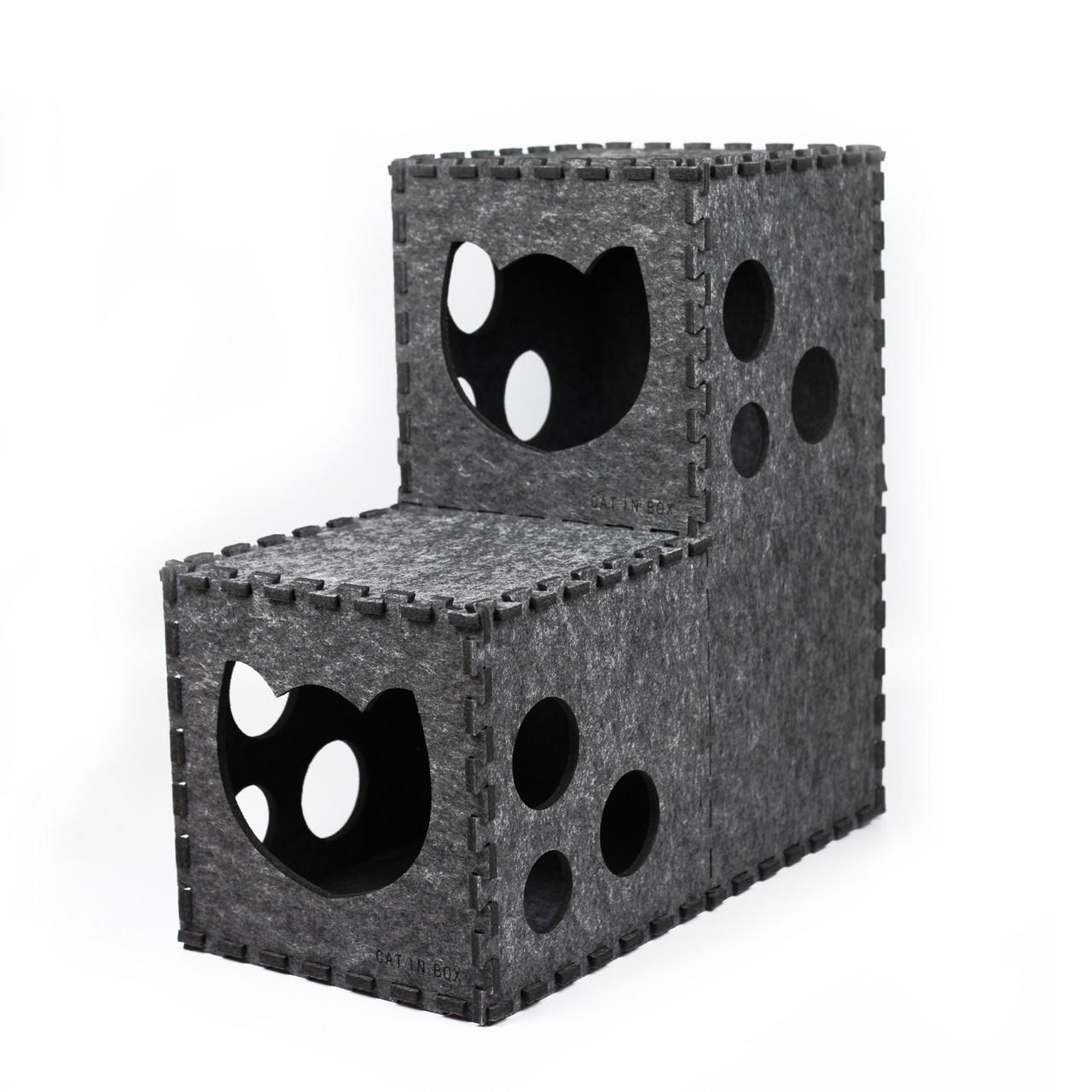 Домик-туннель трансформер для котиков CAT IN BOX Темно-серый (2002762048) - фото 3 Домик-туннель трансформер для котиков CAT IN BOX Темно-серый (2002762048) - фото 3