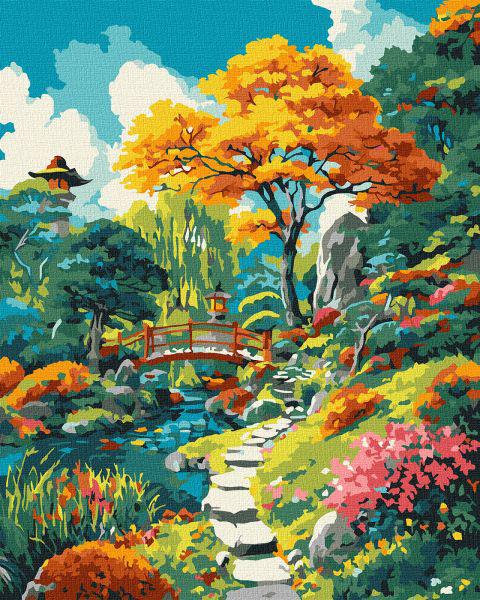 Картина за номерами Ideyka Осінній японський дворик 40x50 см (Id-KHO6413)