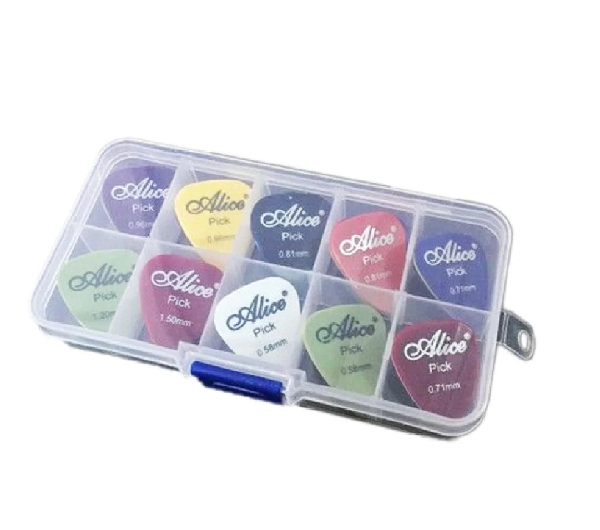 Медіатор для гітари Alice Multicolored нейлон 0,58-1,5 мм 50 шт. у кейсі (285489) Медіатор для гітари Alice Multicolored нейлон 0,58-1,5 мм 50 шт. у кейсі (285489)