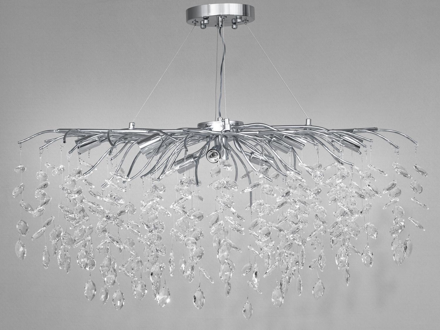 Люстра-подвес хрустальная овальная Diasha 1607-L900x400CH Хром