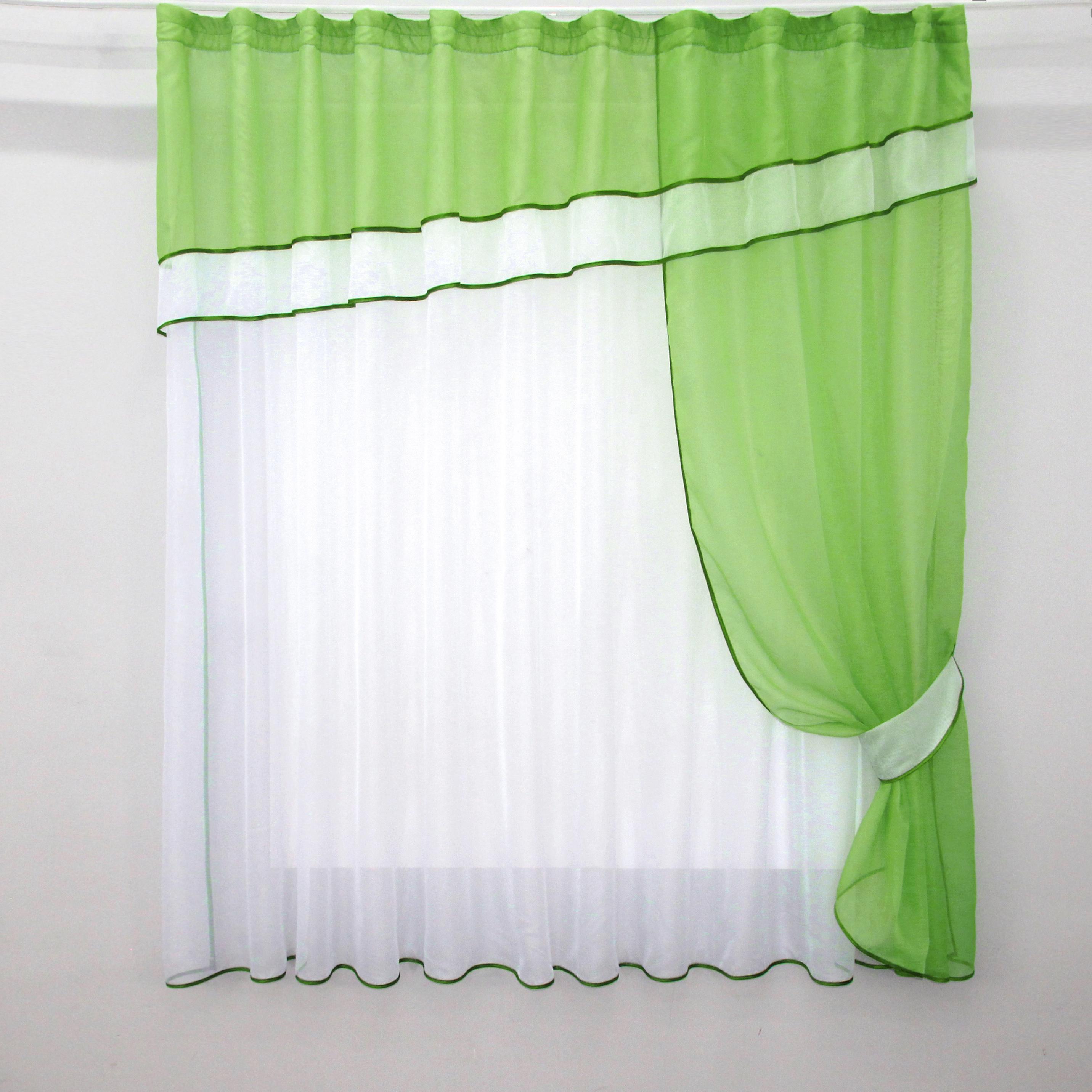 Занавеска кухонная VR-Textil № 018к с ламбрекеном 280х170 см Салатовый/Белый (50-596) - фото 1 Занавеска кухонная VR-Textil № 018к с ламбрекеном 280х170 см Салатовый/Белый (50-596) - фото 1
