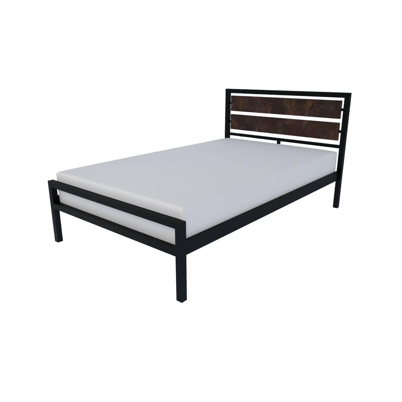 Кровать металлическая в стиле Loft BLOOM ортопедическая полуторная 120х200 см Оксид (000083206)