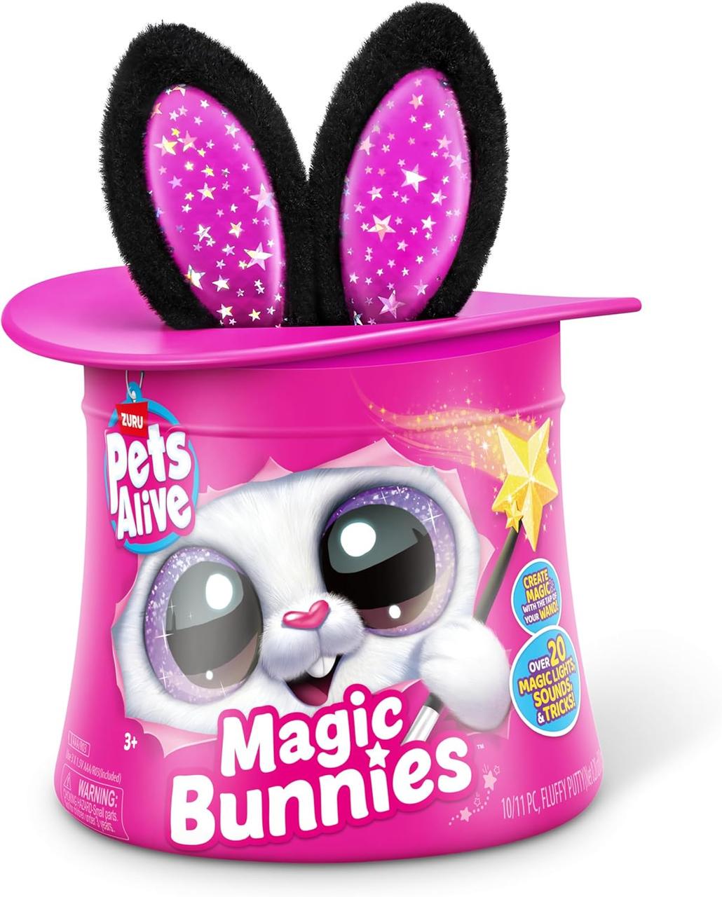 Интерактивная игрушка Zuru Pets Alive Magic Bunnies Sootie Кролик волшебник Черный (9549D) - фото 4 Интерактивная игрушка Zuru Pets Alive Magic Bunnies Sootie Кролик волшебник Черный (9549D) - фото 4