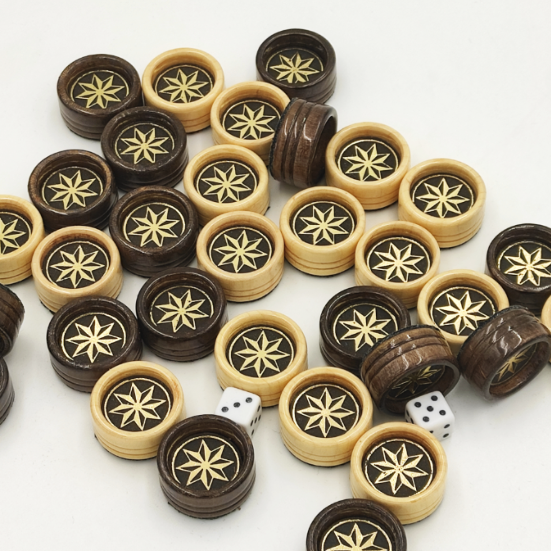 Фишки для нард штамп №2 с кожаной вставкой 25х12 мм (33732386)