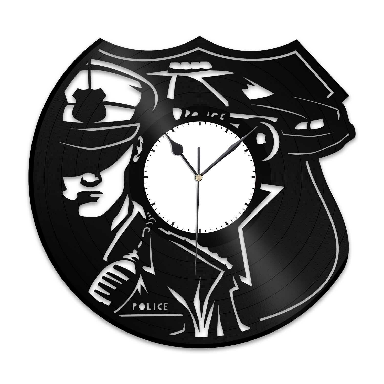 Часы настенные Полицейский 1867 из виниловой пластинки