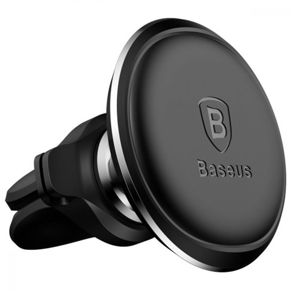 Автотримач для телефону BASEUS Magnetic Air Vent Car Mount with Cable Clip Black (SUGX020001) - фото 3