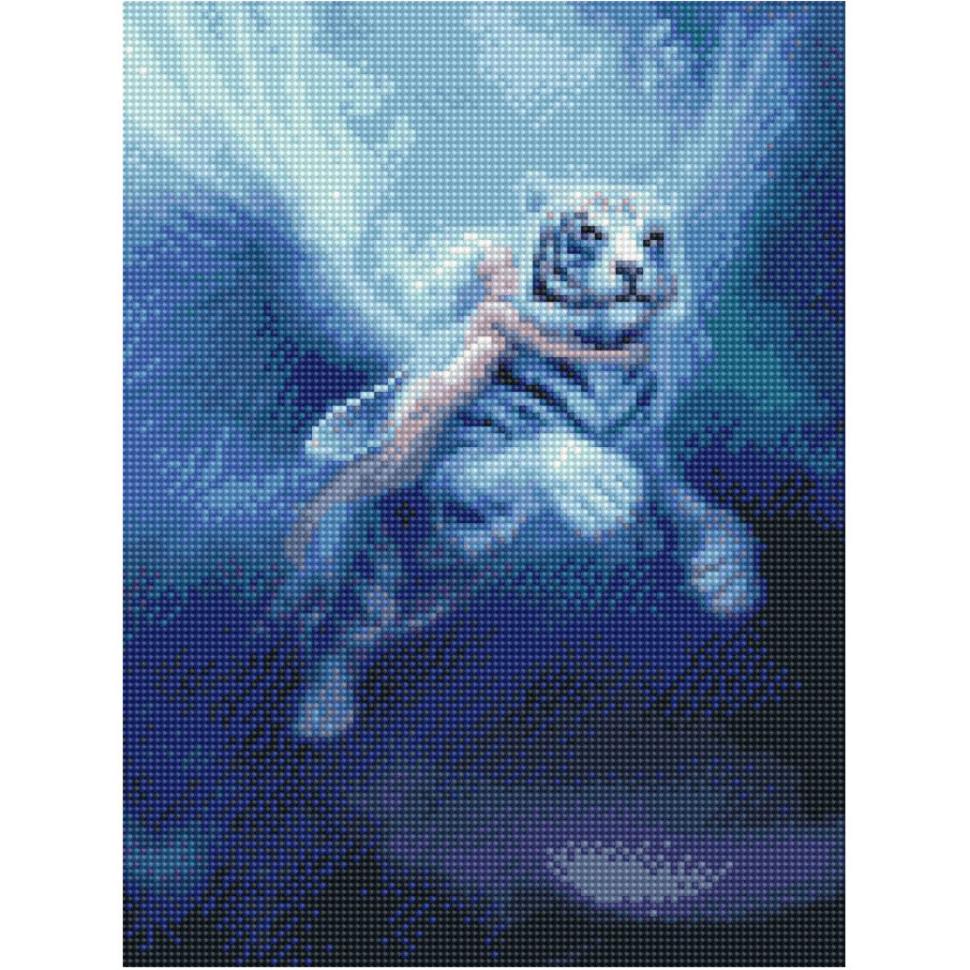 Алмазная мозаика Strateg HX014 Девушка с тигром 30х40 см