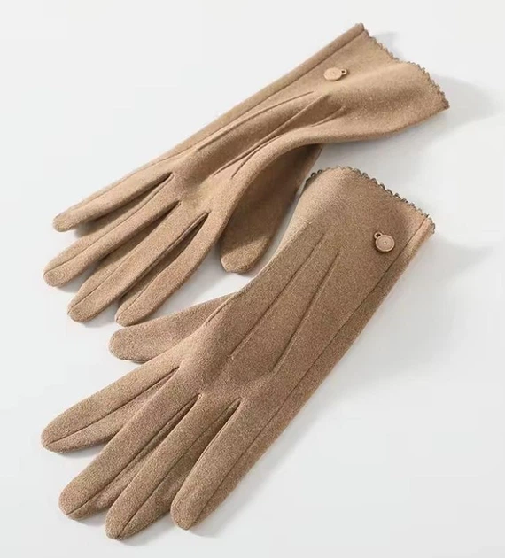 Женские теплые перчатки из немецкого бархата one size (N179)