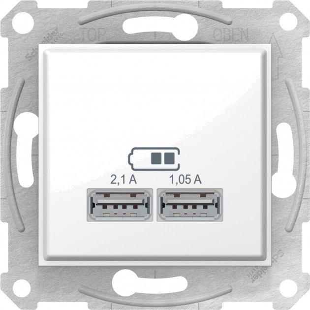 Розетка USB Schneider Electric SDN2710221 Sedna пластик Білий (11078522)