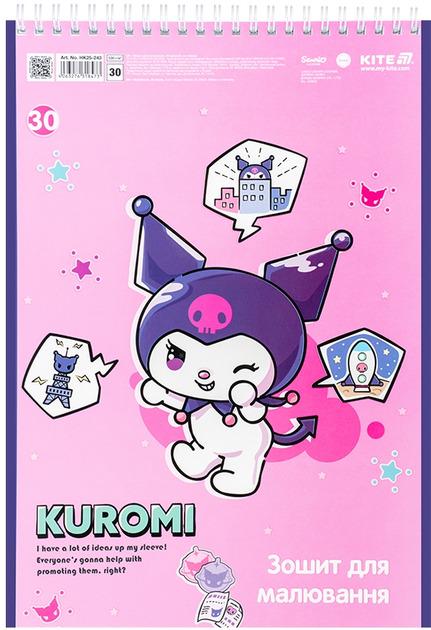 Тетрадь для рисования KITE Kuromi 30 л. A4 спираль (HK25-243)