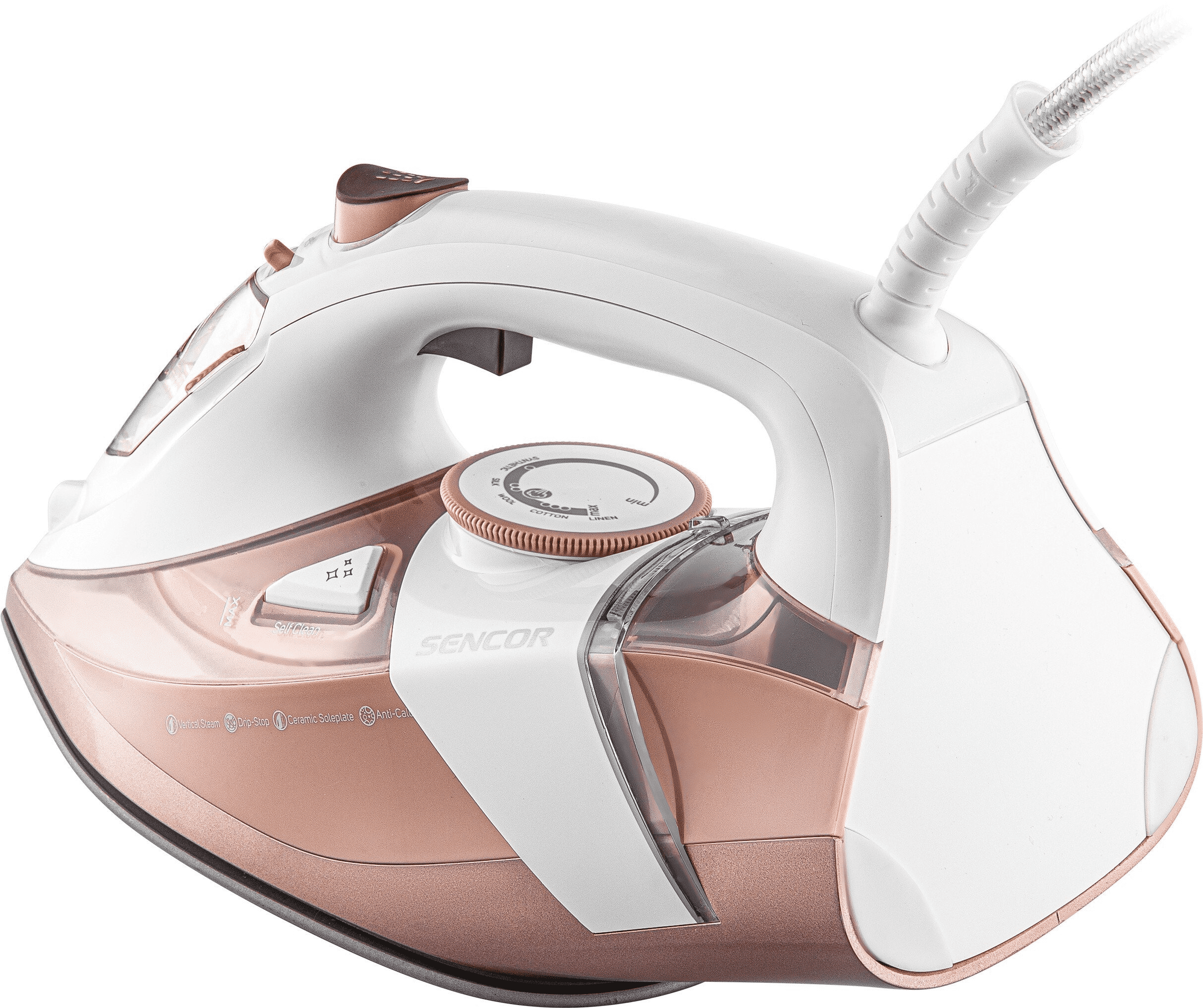 Утюг сетевой паровой Sencor SSI8300RS с керамической подошвой 3200 Вт Белый/Розовый (SSI8300RS) - фото 7