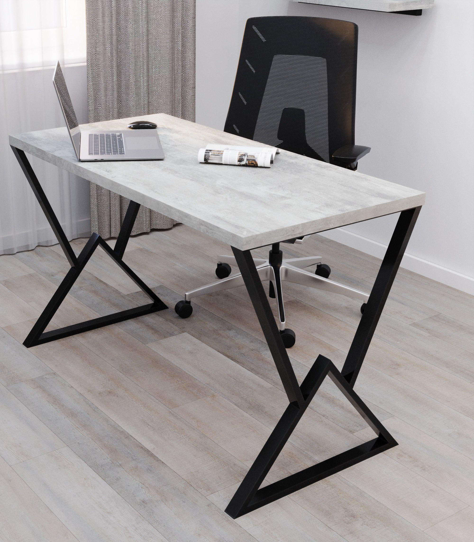 Стол письменный Loft Серия 17 металлический профиль 80х40 мм 1600х800х32 мм Урбан лайт (22694326)