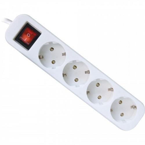 Сетевой фильтр Defender S418 с выключателем 4 розетки 1.8м 10А White