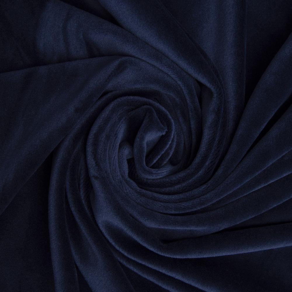 Ткань трикотаж однотонный Вельбо V-1496 Темно-синий (23546)