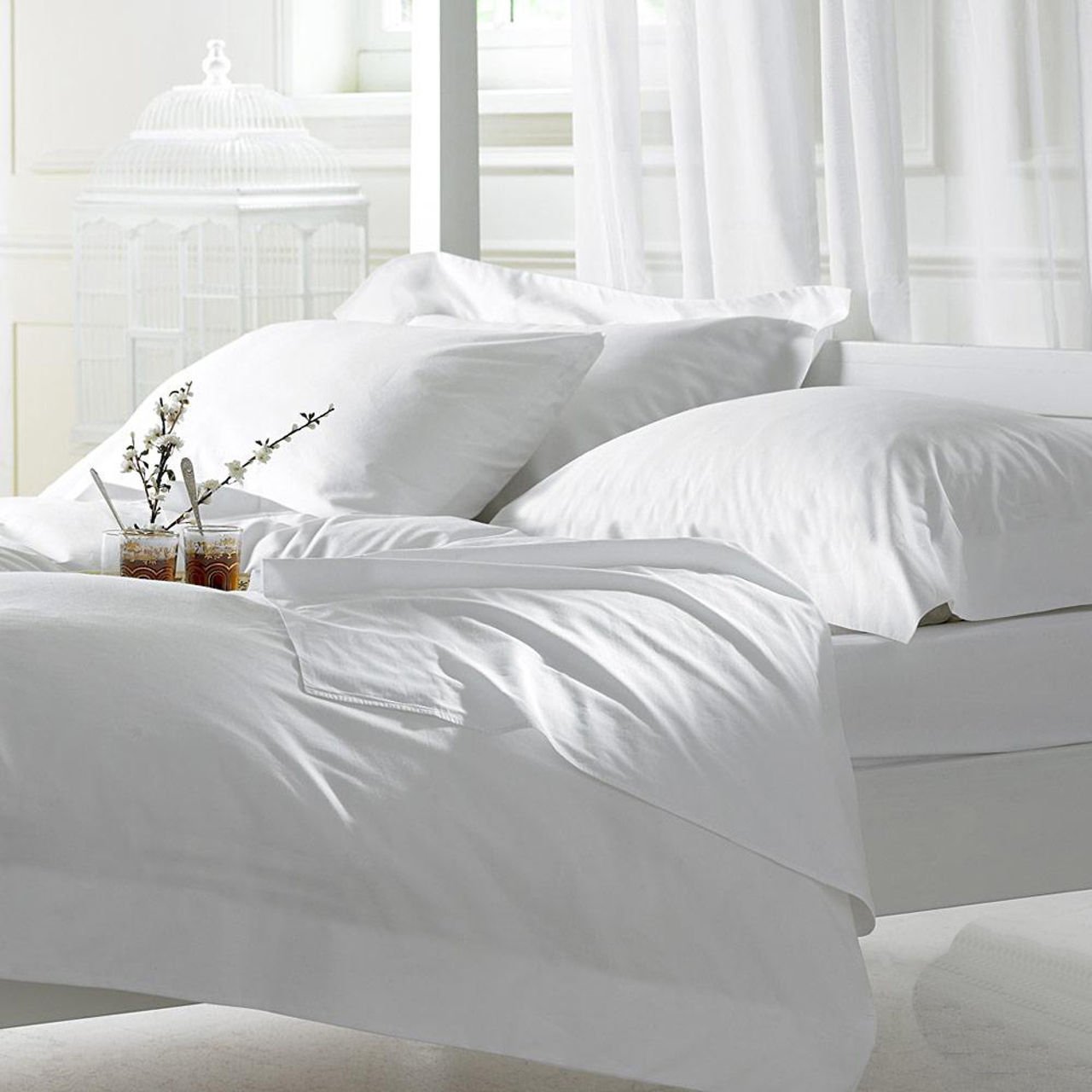 Комплект постельного белья двуспальный Еней-Плюс МИ0010 Белый