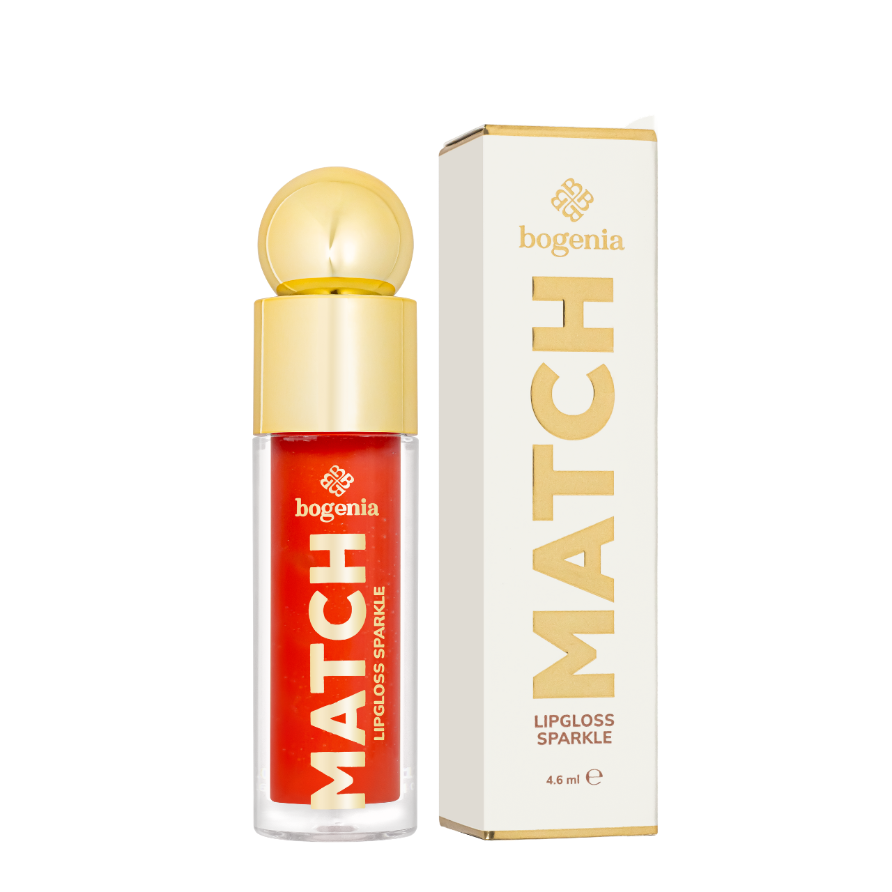 Блиск для губ Bogenia Match Lipgloss Sparkle глянцевий стійкий 02 Кораловий (BG712)