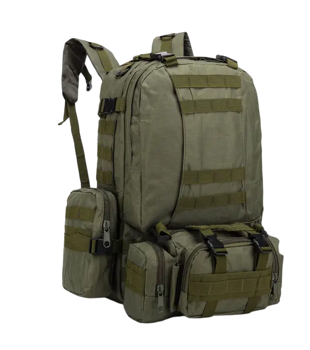 Рюкзак похідний/військовий з підсумками на 50 л 4в1 з системою Molle Olive (1004-olive)