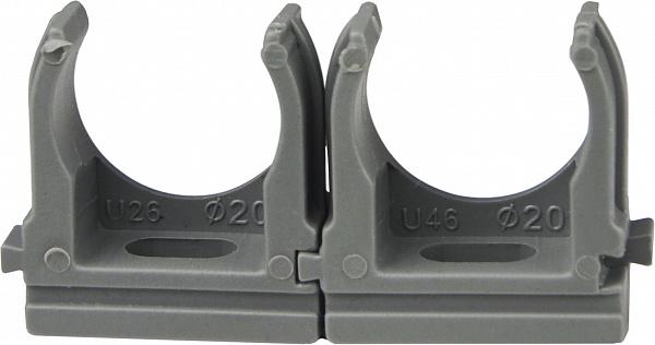 Тримач-кліпс з фіксатором АСКО-УКРЕМ ⌀20 мм під дюбель поліпропілен 50 шт. Сірий (1254) - фото 2