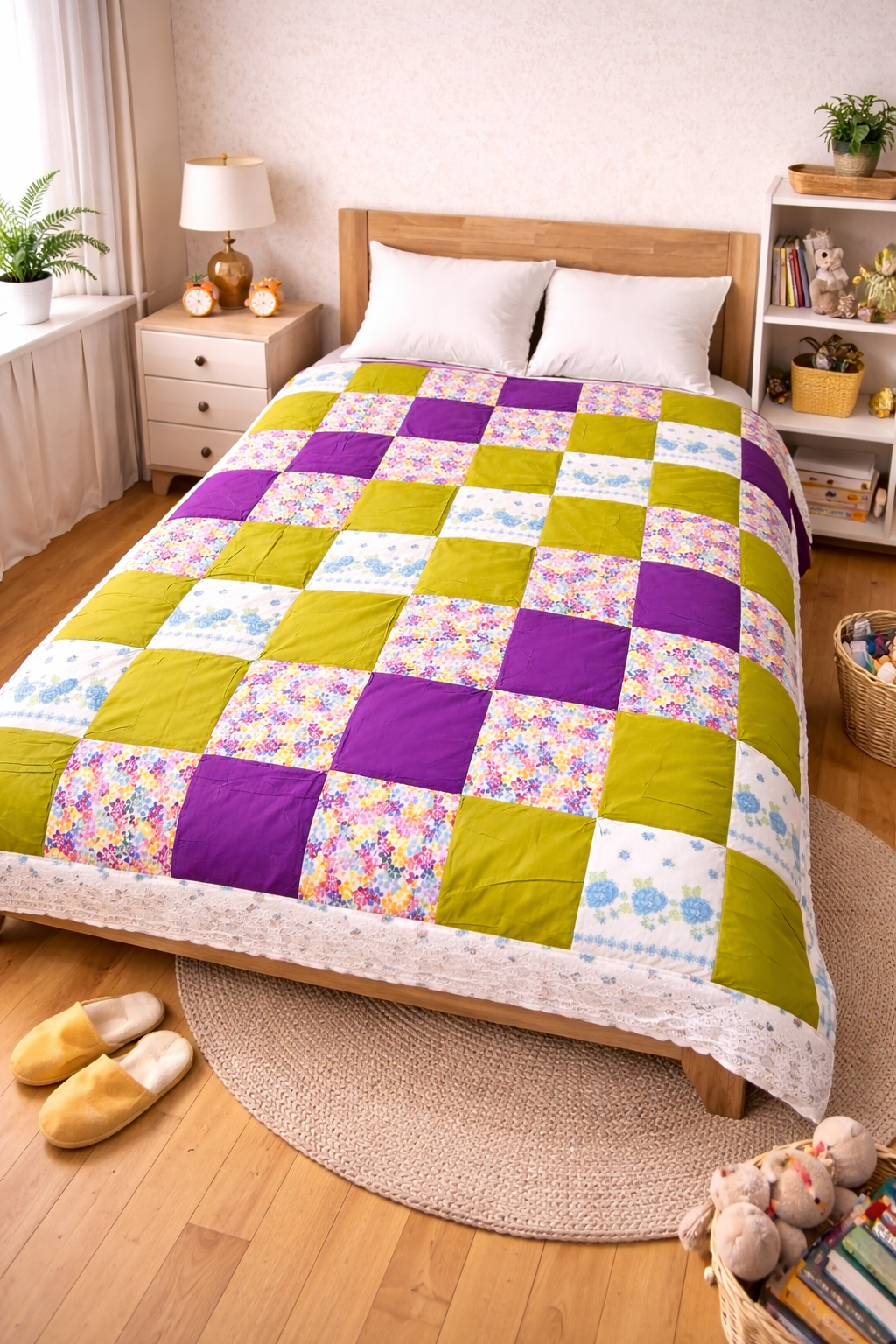 Покрывало пэчворк ручной работы 150х200 см.