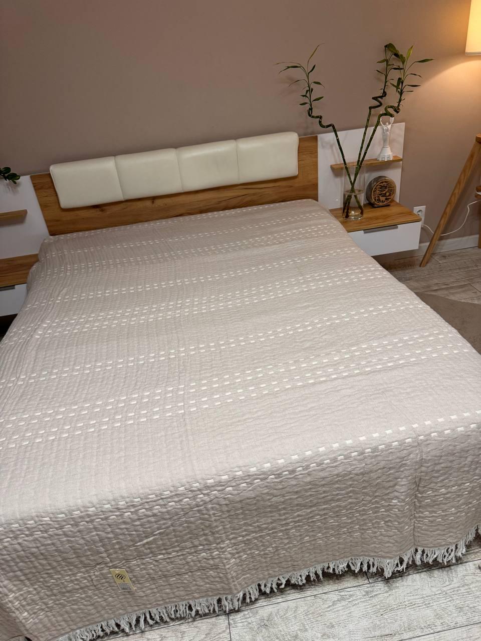 Плед хлопковый евро 200х230 Бежевый (Д-muslin-2025-005-01) - фото 3 Плед хлопковый евро 200х230 Бежевый (Д-muslin-2025-005-01) - фото 3