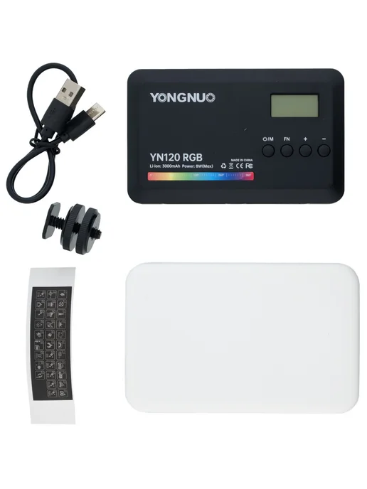 Лампа світлодіодна портативна Yongnuo YN120 RGB 8 Вт 2500–9900K FX-режими з акумулятором 3000 мАг (778711) Лампа світлодіодна портативна Yongnuo YN120 RGB 8 Вт 2500–9900K FX-режими з акумулятором 3000 мАг (778711)