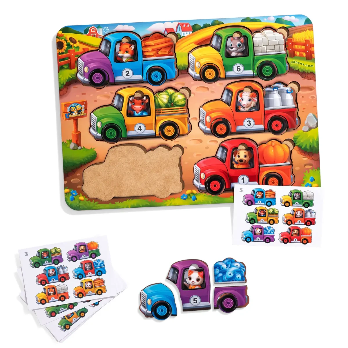 Гра з картками Тварини на вантажівках літо (2388142355)