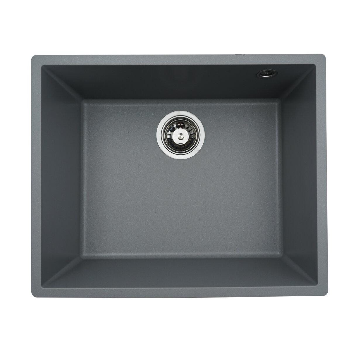 Мойка для кухни гранитная Platinum Oasis 54x44 см Серый металлик (3981)