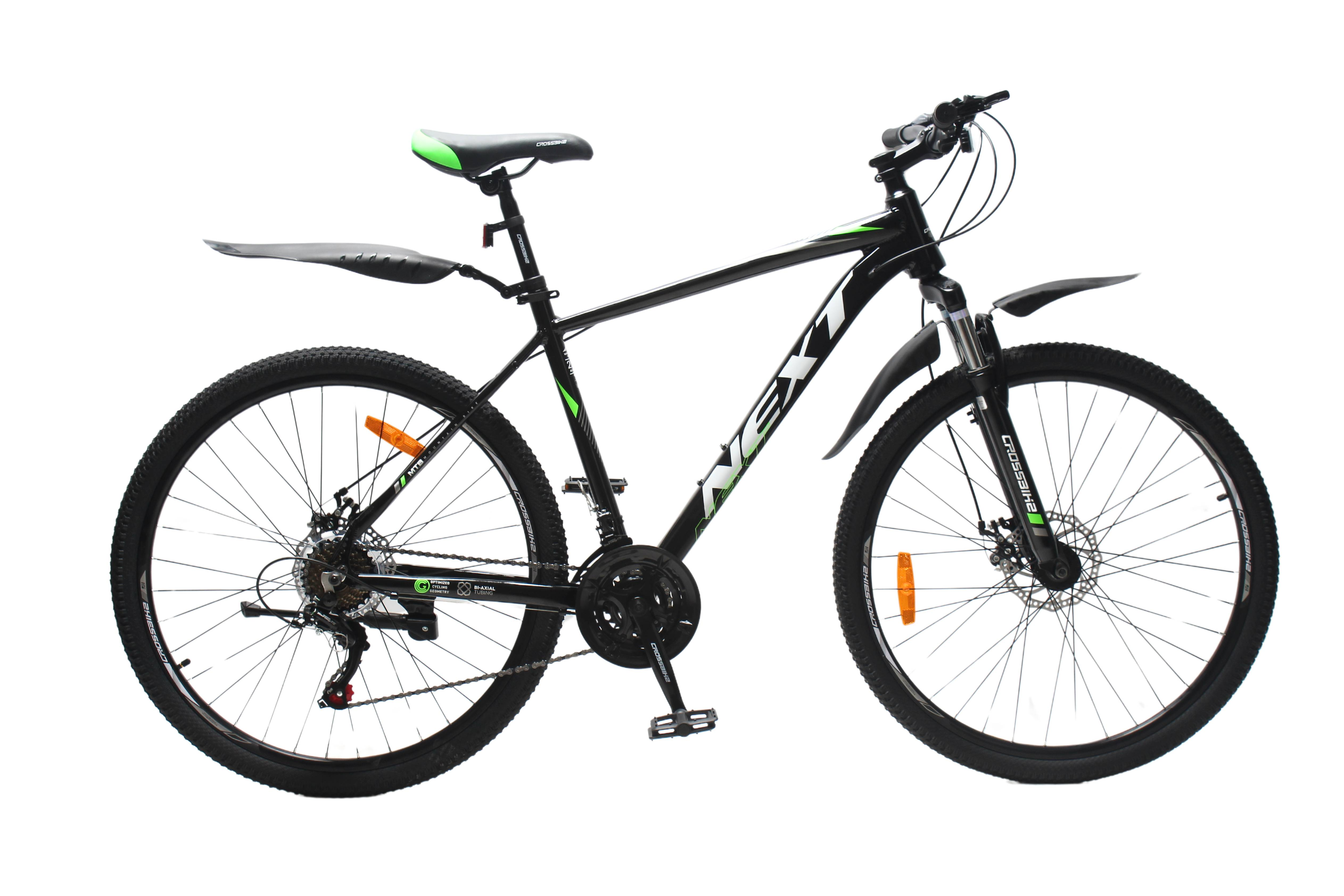 Велосипед Crossbike Next 2025 27,5" 19" Черно-зеленый