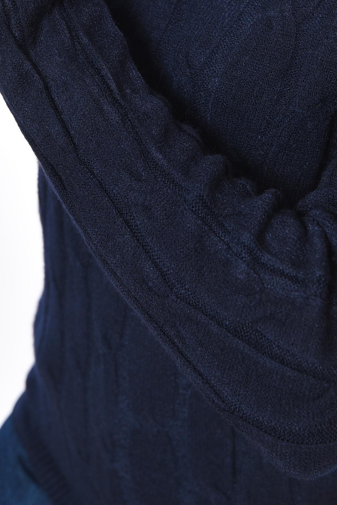 Свитер женский однотонный L-XL Темно-синий (192001) - фото 4 Свитер женский однотонный L-XL Темно-синий (192001) - фото 4