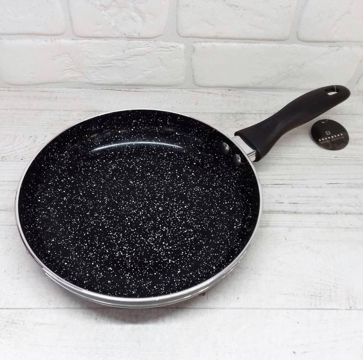 Сковорода з антипригарним мармуровим покриттям Edenberg EB-765 з кришкою 22 см - фото 6 Сковорода з антипригарним мармуровим покриттям Edenberg EB-765 з кришкою 22 см - фото 6