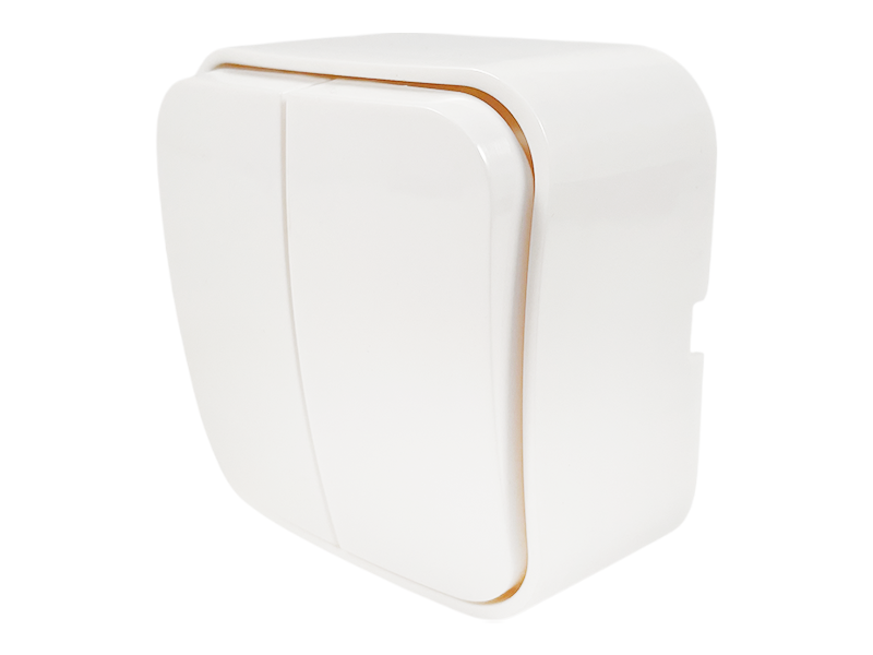 Выключатель 2-клавишный Lemanso Нота Белый (LMR2302)