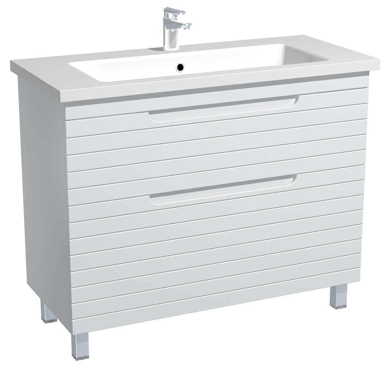 Напольная тумба для ванной комнаты Milleau PARALLEL 100 c умывальником Космо 100 см