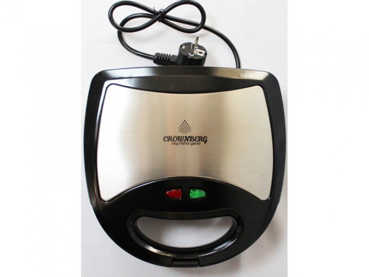 Бутербродниця з антипригарним покриттям Crownberg CB-1074 Чорна (218662363zas)