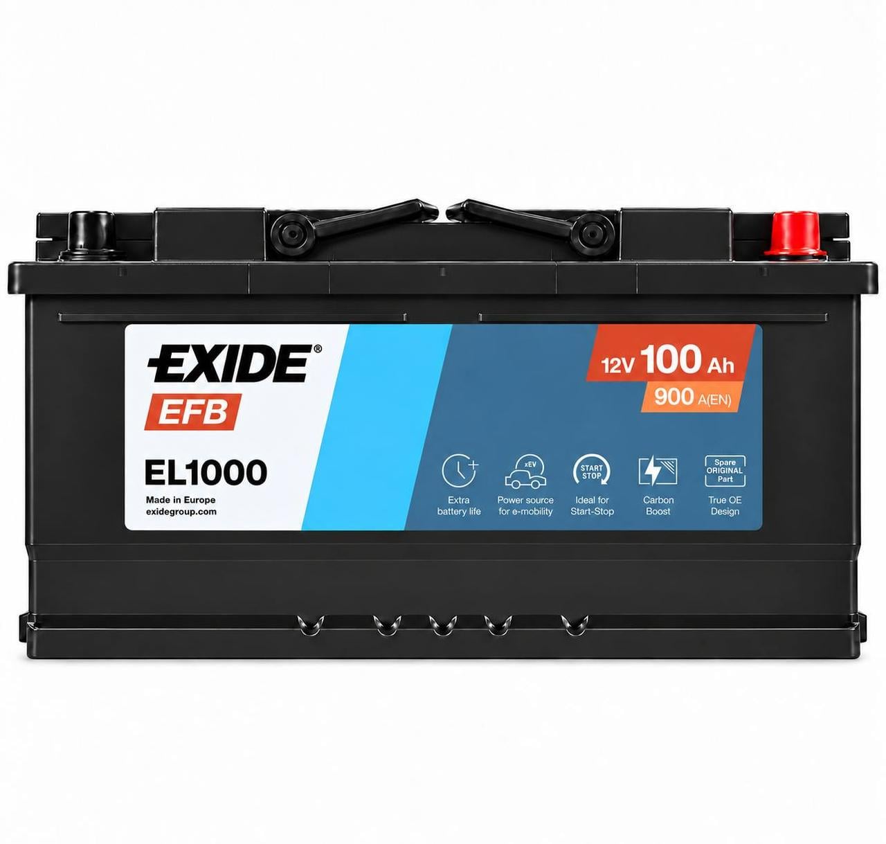 Акумулятор автомобільний EXIDE EFB 100 Ah 900A R+ 12V (3204842388)