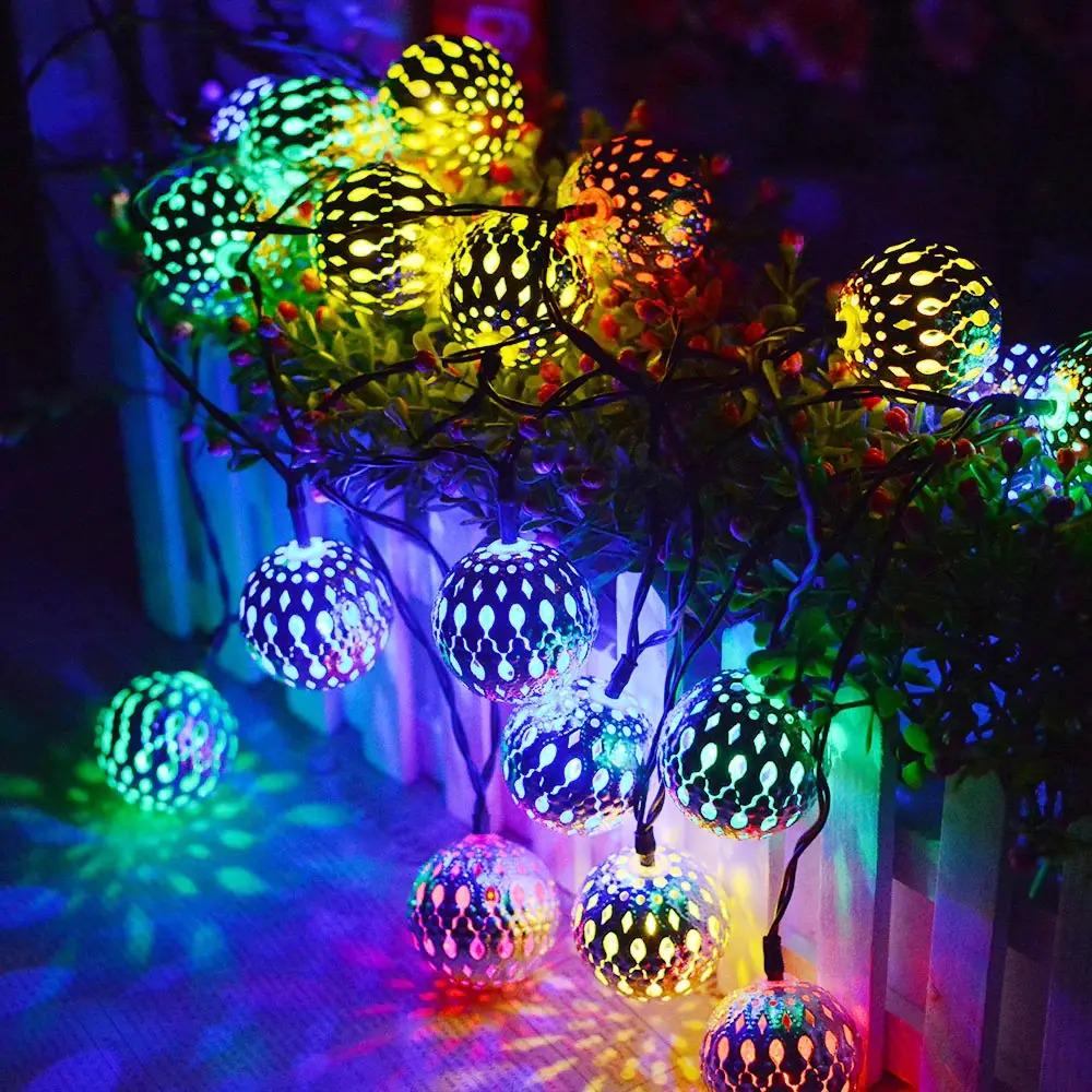 Гирлянда нить светодиодная прозрачный шнур Oscar UBE-13 20 LED 5 м пластиковые шарики Мульти