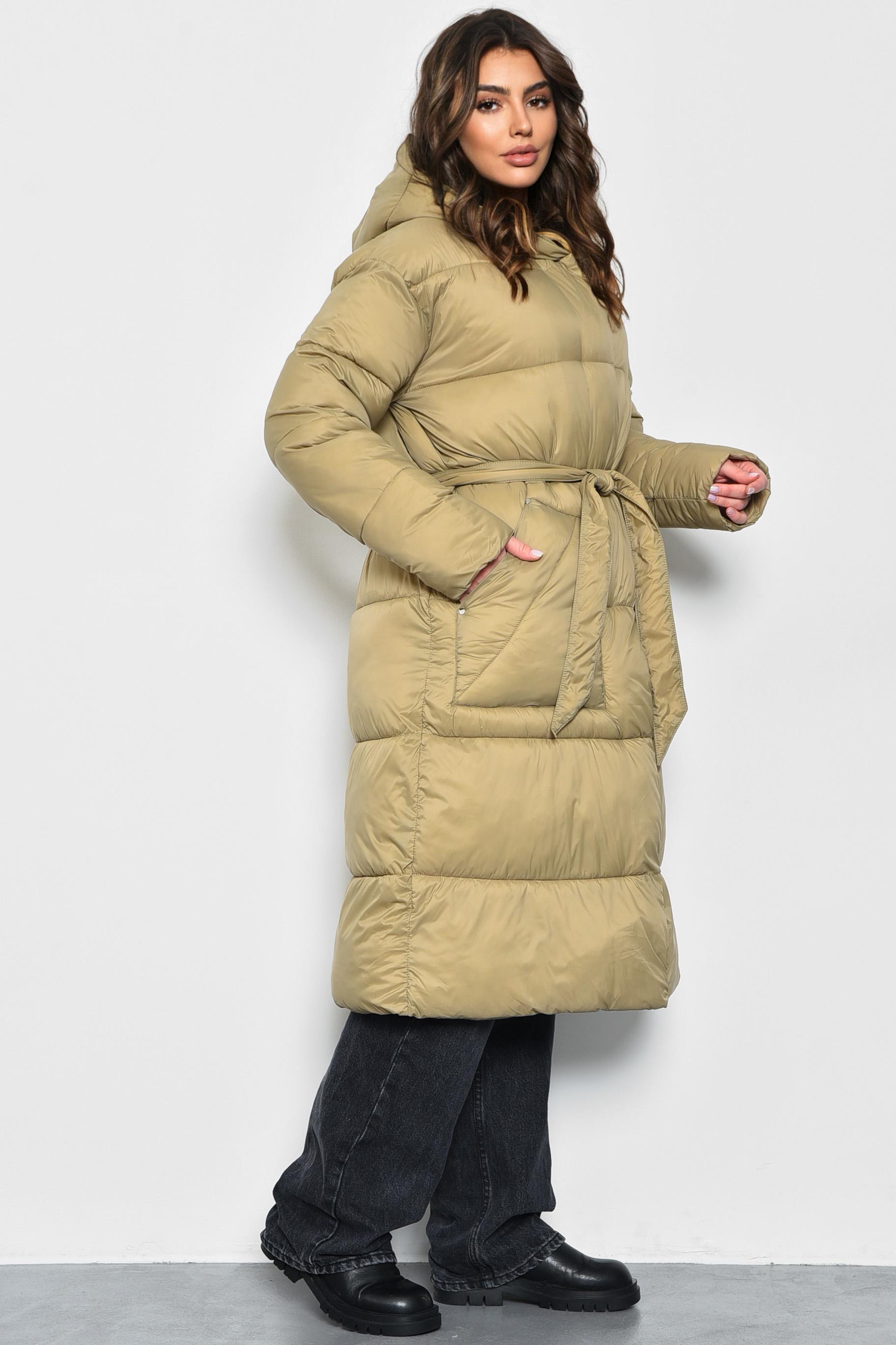 Куртка женская еврозима с поясом S Оливковый (171835) - фото 2 Куртка женская еврозима с поясом S Оливковый (171835) - фото 2