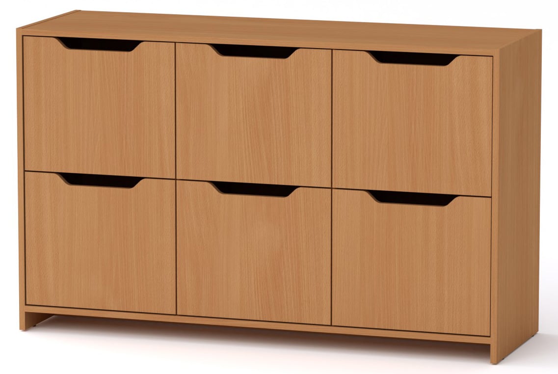 Комод Компаніт 6Д 130х42х80 см Бук (60a37bf7aca94b34bb5c3752) - фото 1 Комод Компаніт 6Д 130х42х80 см Бук (60a37bf7aca94b34bb5c3752) - фото 1
