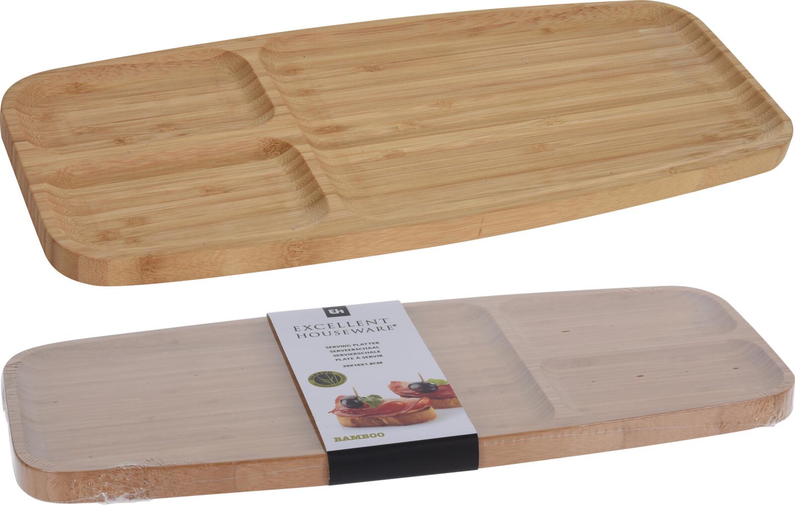 Блюдо сервировочное Excellent Houseware Wooden Serving Platter 39x16x1,8 см