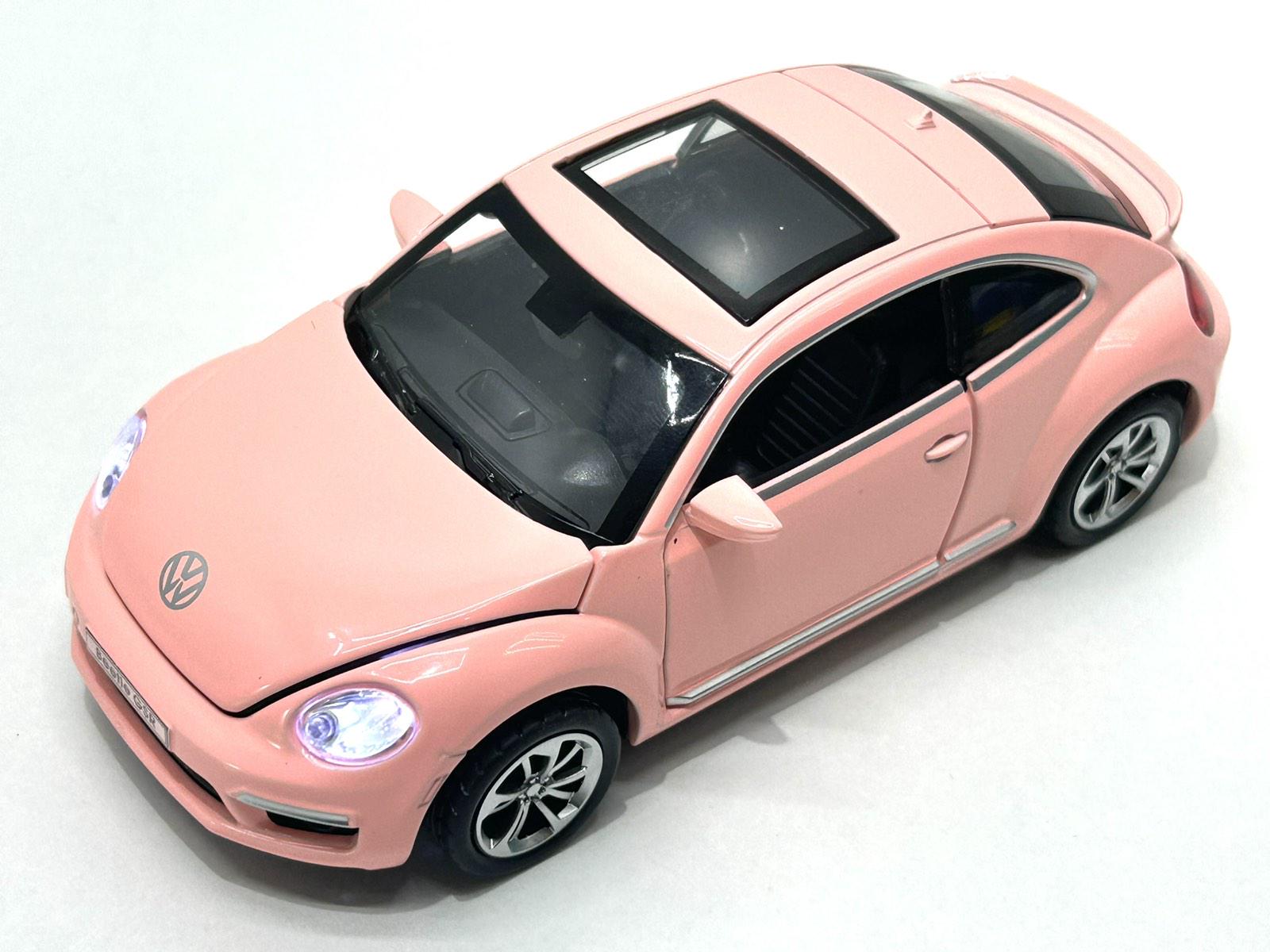 Машинка TK Union Group Авто Эксперт Volkswagen Beatle 1:32 металл свет/звук открываются двери/капот/багажник Розовый (12012)