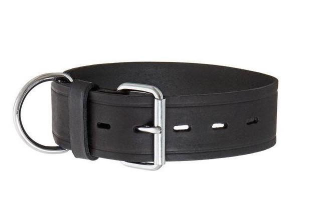 Ошейник для собак Flamingo Rondo Collar широкий кожаный 5х75 см Черный