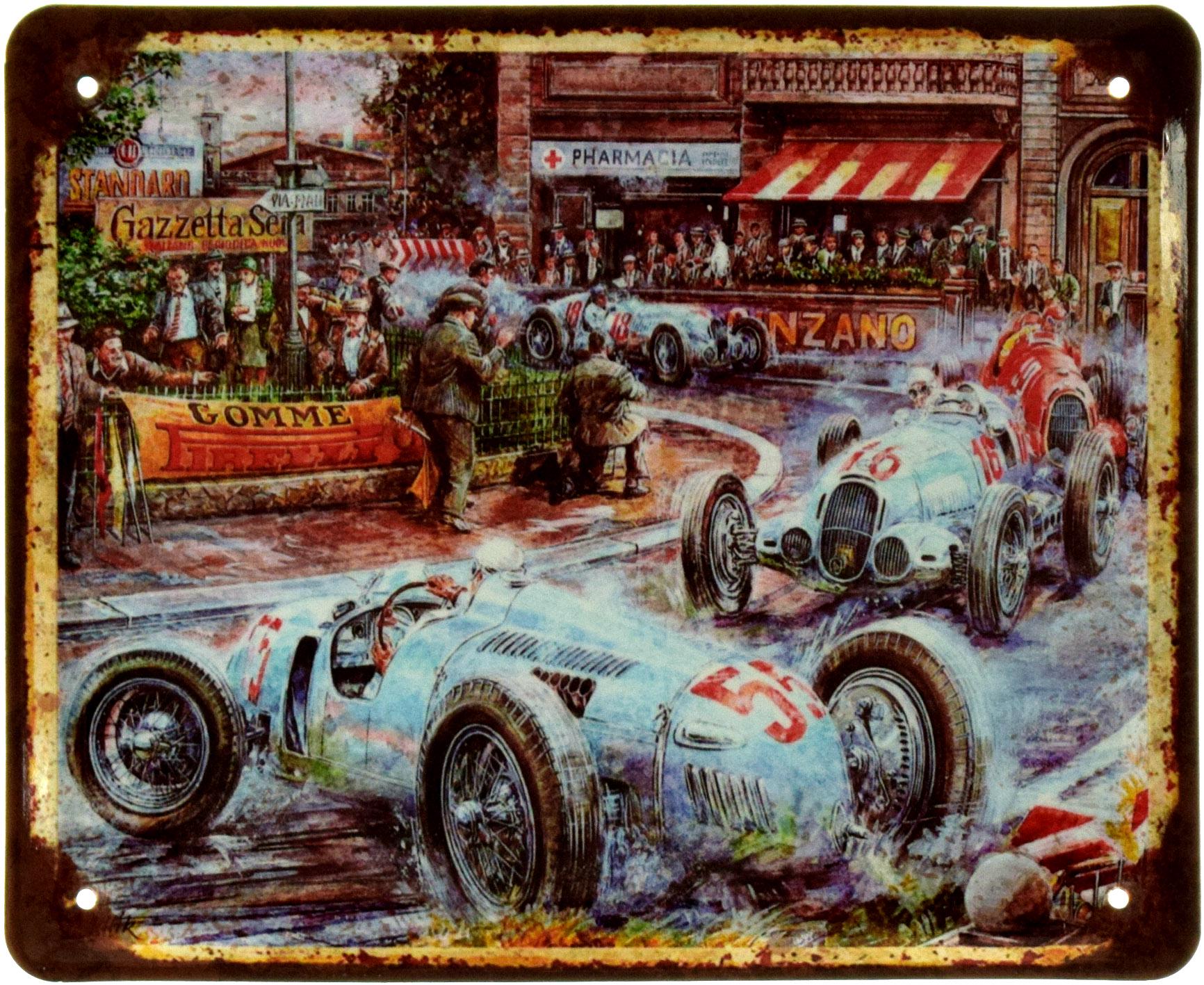 Табличка металлическая Тысяча Миль/Mille Miglia 18x22 см