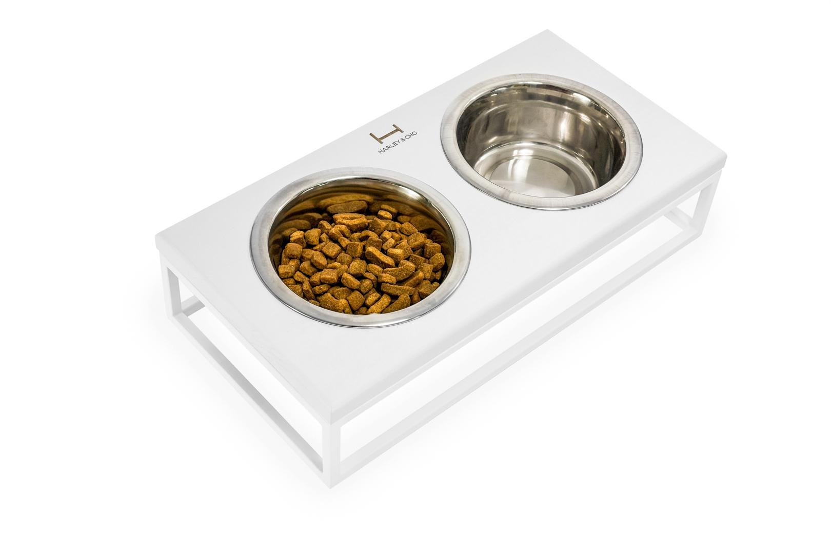 Миски на подставке Harley and Cho для собак и кошек 0,75 л White Wood/White (3300077)