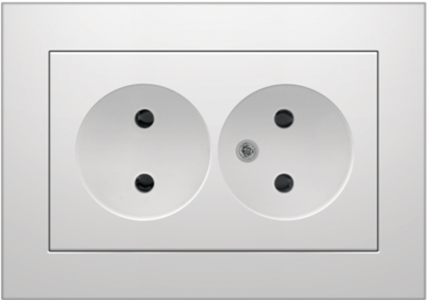 Розетка двухместная MARSHEL IDEAL RS16-477 White Розетка двухместная MARSHEL IDEAL RS16-477 White