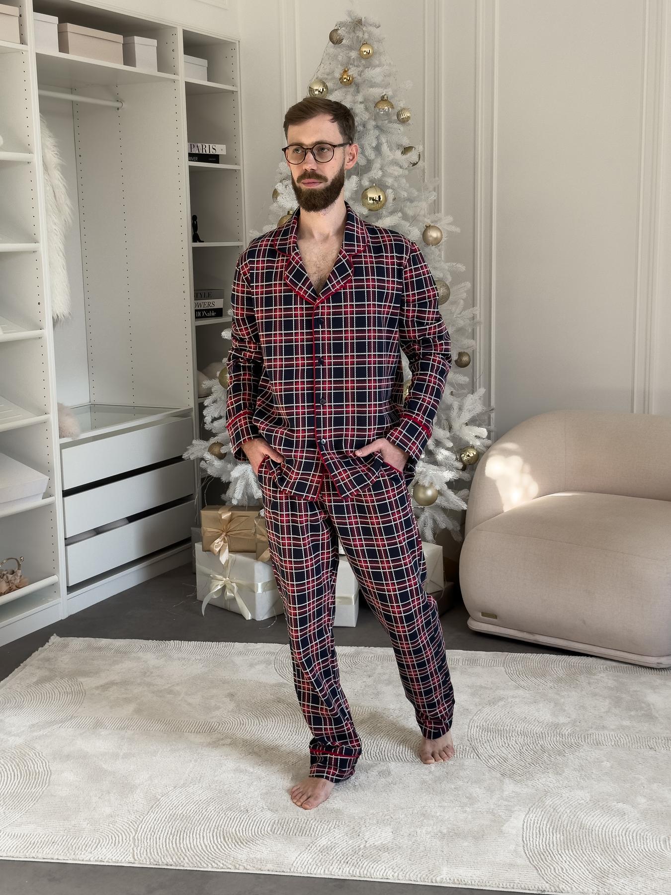 Мужская теплая пижама COSY с начесом Oxford XL Красный (KMW40)