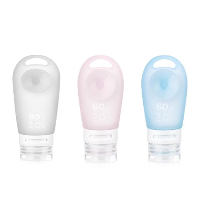 Дорожный набор бутылок NH20LY012 силиконовых 3 шт. 60 мл Pink/White/Blue (6927595744857)