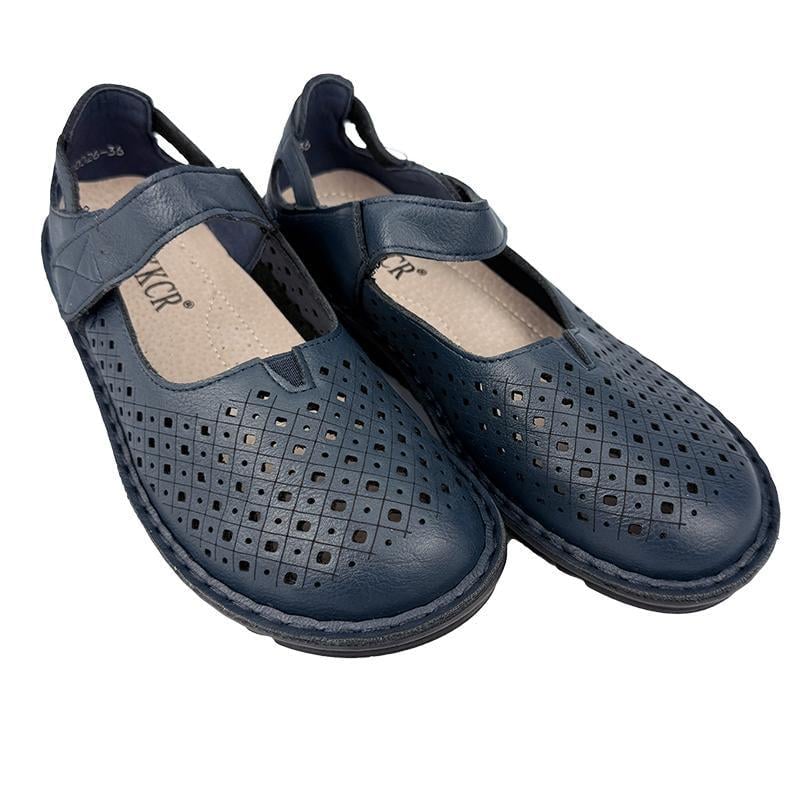 Мокасини жіночі перфорована шкіра 20026-6 p. 39 25 см Синій