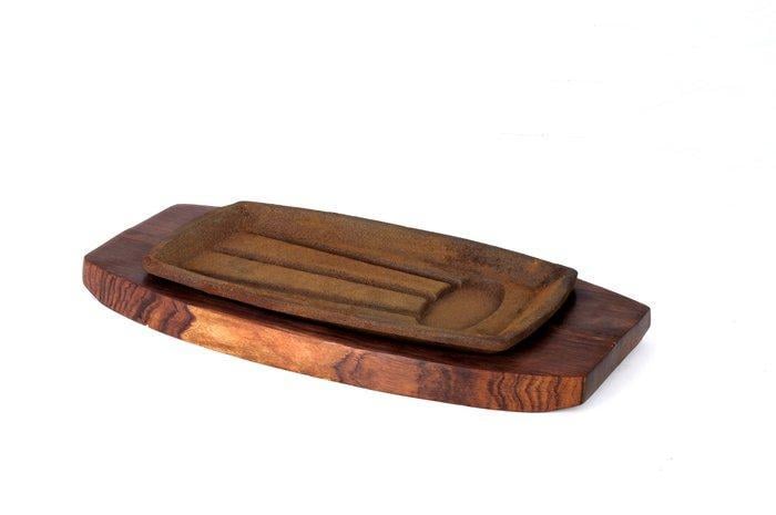 Сковорода чугунная на деревянной подставке Empire EM-9947 12,5х20,5 см (1-6-4227999)